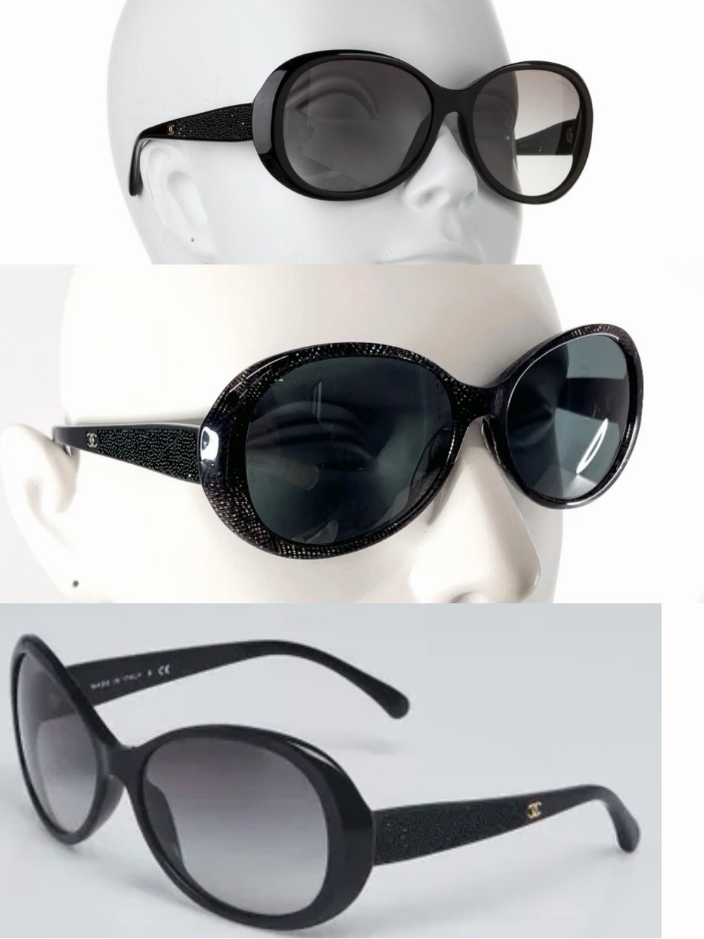 Authentic ~ Vintage ~ CHANEL Purplish Acetate Oval w/Crystal Sunglasses ~ 5165-B